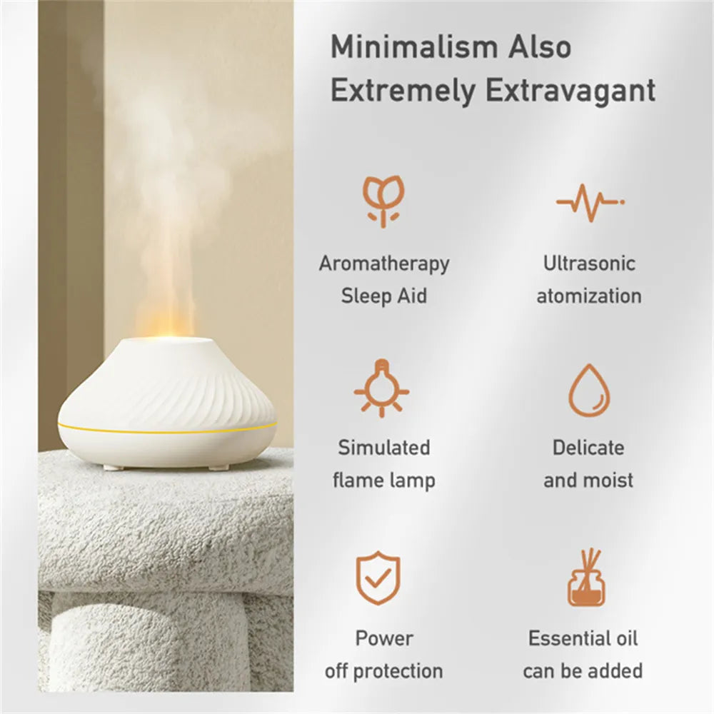 3D Colorful Flame Humidifier USB Car Aromatherapy Humidifiers Diffusers Portable Diffuser Essential Oils for Home Room Fragrance