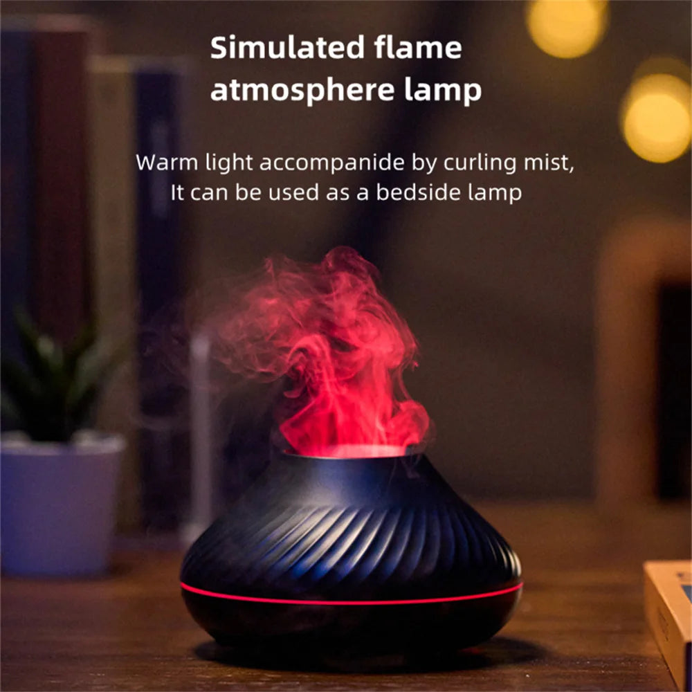 3D Colorful Flame Humidifier USB Car Aromatherapy Humidifiers Diffusers Portable Diffuser Essential Oils for Home Room Fragrance